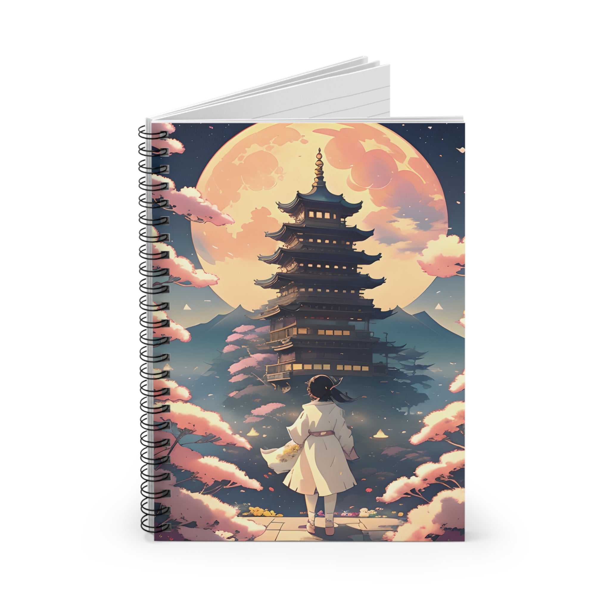 Japanese Inspired Anime Style Spiral Notebook