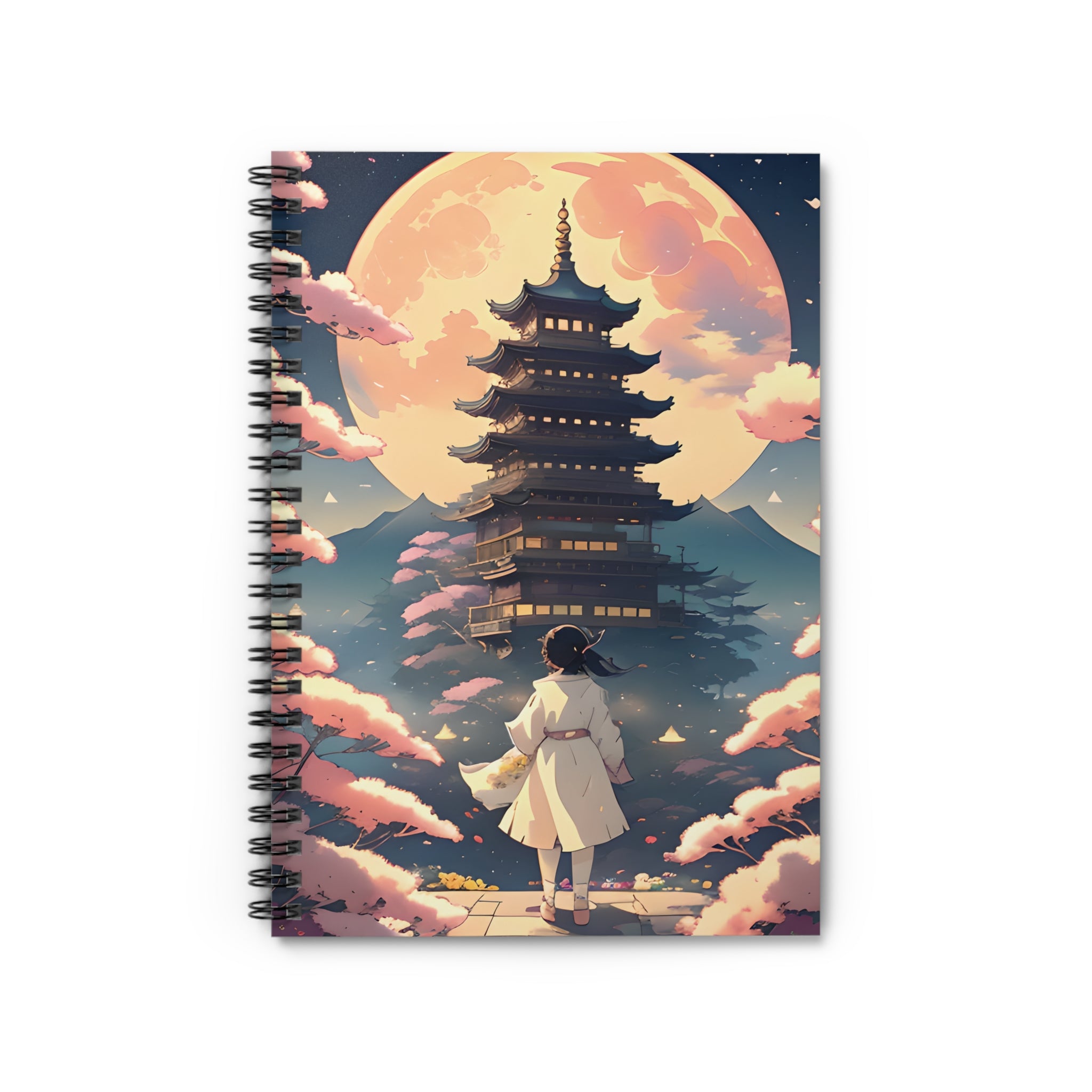 Japanese Inspired Anime Style Spiral Notebook