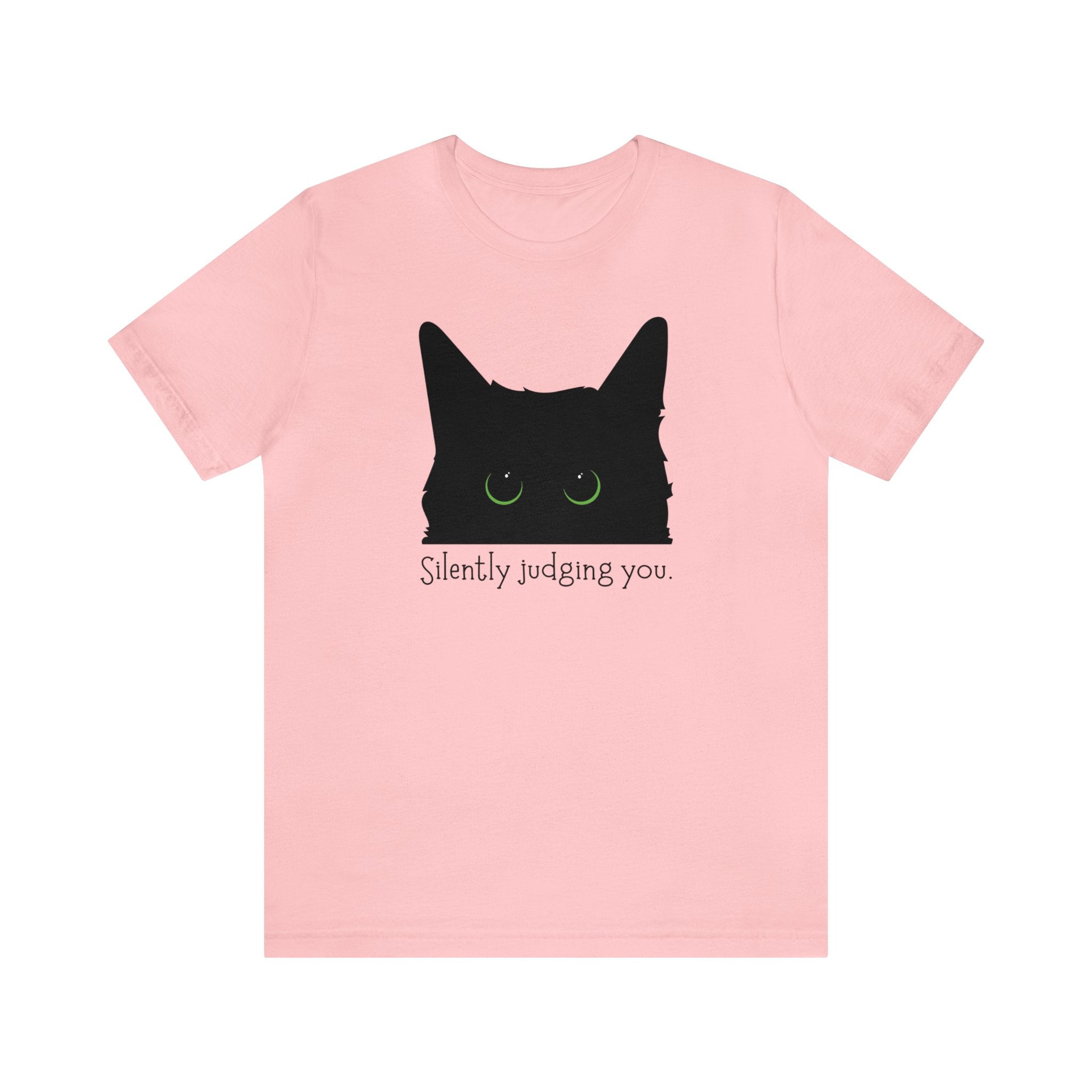 Silently Judging You Black Cat Face Tee Shirt