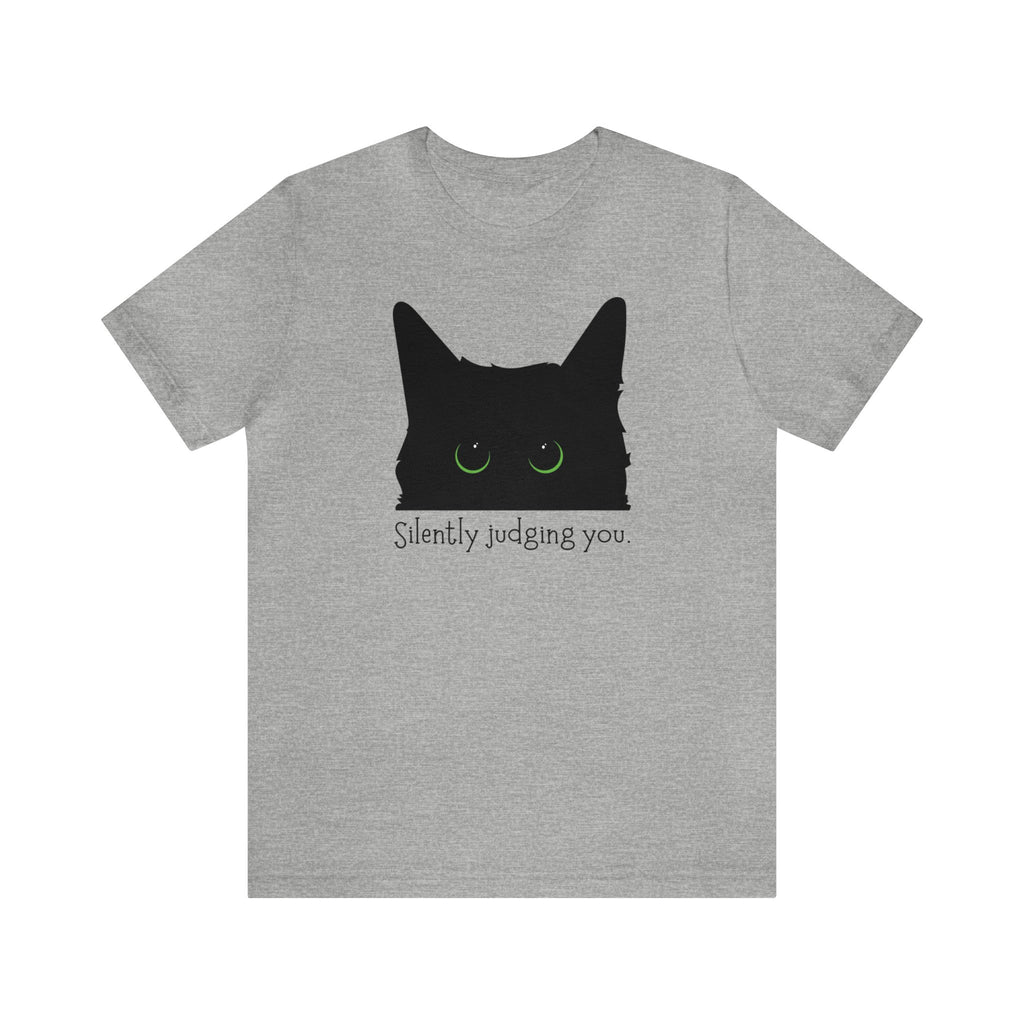 Silently Judging You Black Cat Face Tee Shirt
