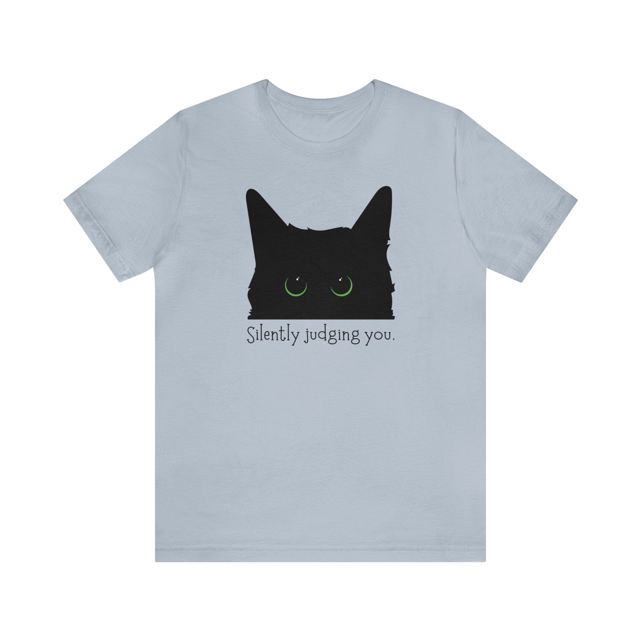 Silently Judging You Black Cat Face Tee Shirt