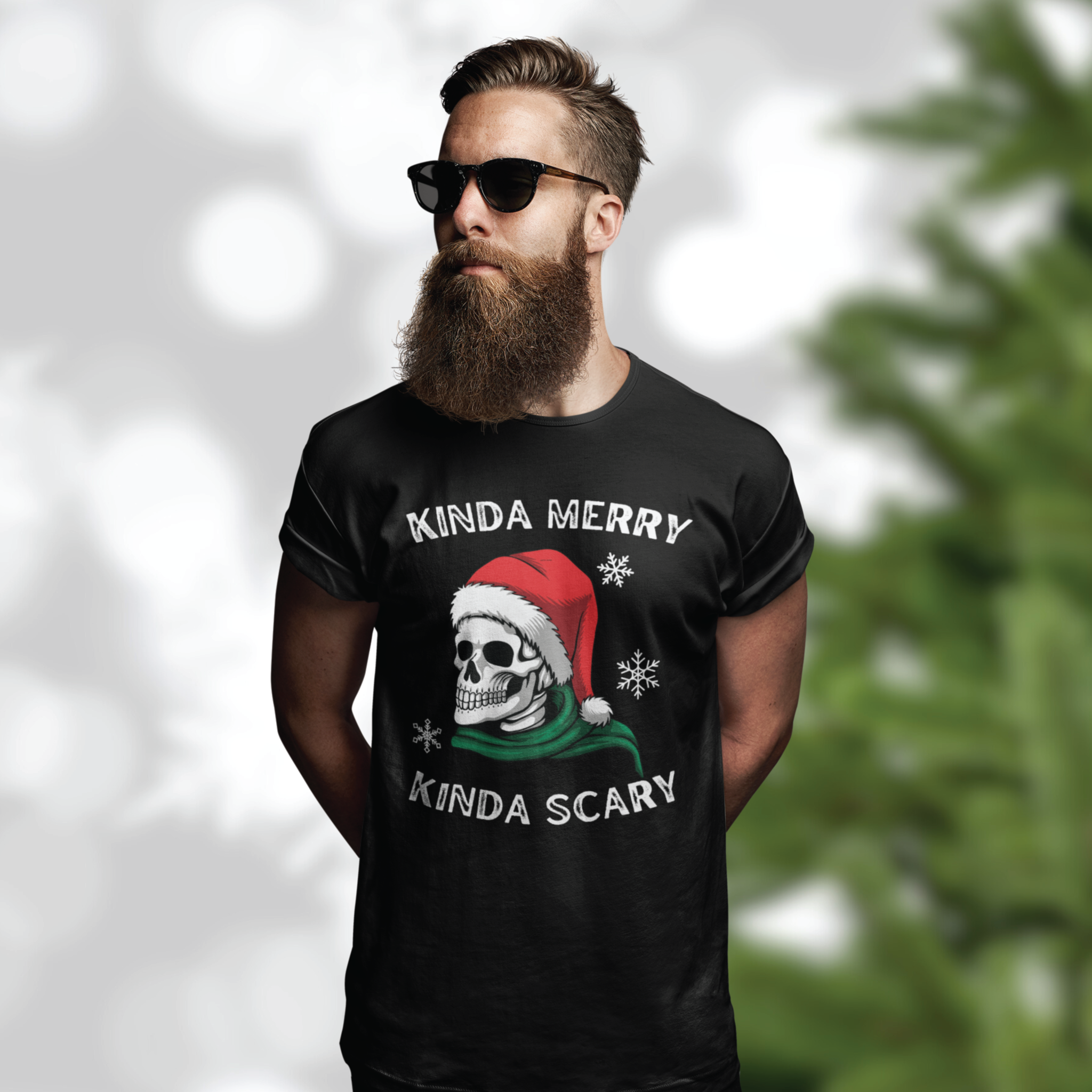 Kinda Merry Kinda Scary Skele-Claus Tee Shirt