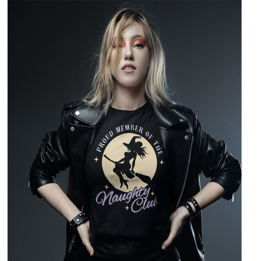 Proud Member of the Naughty Club Witch Tee Shirt